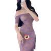 Lencería Sexy Ambigua, Pijama Sexy de Encaje Transparente, Cheongsam, de un Hombro, Atrevido, Transparente, Tentador, que Cubre la Cadera, para Mujer, al por Mayor