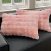 Par de Fronhas de Pelúcia de Pelo de Coelho para Inverno, Fronhas Espessadas de Veludo Leite, Enchimentos de Almofada de Fleece Coral, Peça Única