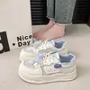 Zapatos populares con estampado de gato y lazo, nuevo modelo 2026, de suela gruesa, casuales, cómodos, lindos, versátiles para estudiantes