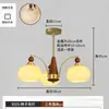 Estilo Bauhaus Crema Vintage Lámpara de Araña para Sala de Estar Diseñador Madera Maciza Creativo Vidrio de Caqui Lámpara de Araña de Hierro para Comedor Dormitorio