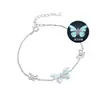 Pulseira Borboleta Luminosa Sonho S925 Doce Luz Luxo Design de Nicho Estilo Pastoral Joia Casual Presente de Aniversário para Namorada