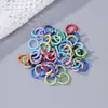 Novo anel aberto de macaron, anel conector de liga para acessórios de joias DIY feitos à mão, chaveiro, pulseira e materiais para acessórios