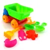 Coche de Playa de Plástico Transfronterizo para Niños con Juego de Siete Piezas para Jugar en la Arena Juguetes Educativos de Playa para Manos y Cerebro de Niños
