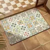 Alfombrilla de baño retro de tierra de diatomeas estilo americano, alfombrilla antideslizante absorbente de agua para baño y inodoro