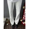 Jeans Vintage Lavados de Corte Diagonal Transfronterizos para Hombre, Marca de Verano de Moda Bordados Pantalones de Trabajo Rectos Acampanados Pantalones Casuales