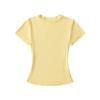 Camiseta Americana Hot Girl Cintura Ampulheta Justa Manga Curta Feminina Verão Estilo Ins Europeu e Americano Decote Redondo Curta Slim Emagrecimento Look Top