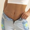 Europa e Estados Unidos jóias transfronteiriças sexy hot girl Beach pingente de corpo cadeia simples strass estrela de cinco pontas borla cintura cadeia mulheres