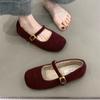 Zapatos Mary Jane de una correa poco profundos estilo retro nuevos 2026 para mujer, Zapatos de noche elegantes estilo francés para invierno, de punta cuadrada, poco profundos, de suela blanda