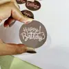 Decoración de Cupcake de Feliz Cumpleaños Transfronteriza Acrílico Marcado Láser Redondo Tarjeta para Pastel Decoración de Fiesta