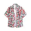 Camisa de Manga Corta Floral Retro Estilo Hong Kong Nuevo Estilo Verano 2025 Camisa Top de Diseño de Nicho Delgado