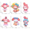 Nueva Muñeca Melody Kuromi Serie Fiesta de Cumpleaños Figuras Coche de Pastel Adornos de Decoración de Escritorio Distribución
