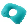 Almohada inflable tipo presión en forma de U, portátil, plegable, lavable, adecuada para conducir, viajes al aire libre, almohada de soporte para el cuello, esencial para siestas