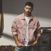 Chaqueta de Mezclilla Rosa Dopamina Estilo Retro Americano para Hombre Moda Primavera y Otoño Asut Fixation Chaqueta Casual de Otoño