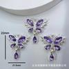 Pingente Borboleta com Zircônia Colorida Totalmente Cravejado com Diamante Pingente com Borla Gota d'Água Acessórios para Pulseira de Contas de Cristal DIY Brincos Colar
