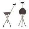 Bastón Silla Asistida por Potencia, Taburete Plegable tipo Muleta, Taburete Bastón de Tres Patas, Suministros de Rehabilitación para Ancianos, Silla Bastón Multifuncional