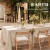 Toalha de Mesa Bordada de Algodão e Linho de Alta Qualidade Floral à Prova d'Água para Mesa de Jantar Simples Moderna para Mesa de Centro Capa de Mesa