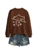 Amazon eBay Tienda Independiente Linda y Divertida Casual Sudadera de Gato Dados Redonda Cuello Largo para Comercio Exterior Transfronterizo