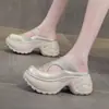 Mules de Moda Cerrados con Plataforma de 7 cm y Suela Suave para Mujer, Nuevo Estilo Verano 2026 Sandalias sin Espalda que Aumentan la Altura para Mujeres Bajitas