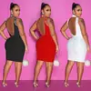 C6163 Transfronterizo Aliexpress Amazon Moda Europea y Americana para Mujer Vestido sin Mangas Transparente de Malla con Pedrería de Color Sólido