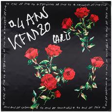 Mai Tong lenço de seda 90cm * 90cm novo lenço KEN letra rosa flor imitação lenço de seda grande lenço quadrado