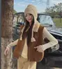 Cárdigan con cremallera estilo retro con chaleco acolchado, una prenda exterior sin mangas, gruesa y versátil para mujer, perfecta para otoño e invierno, con un elegante cuello de solapa.