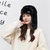Chapéu Lei Feng de Pelúcia Transfronteiriço Feminino de Inverno para Ciclismo Espesso à Prova de Vento Proteção Auricular Moda Doce Japonês e Coreano Boné de Cor Sólida