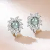 Pendientes de Moda Trendy de Jade Azul Agua Grado A Natural con un Toque de Lujo Ligero y Alta Gama, Aretes de Diseño Nicho