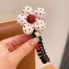 Onda Nueva Punto Flor Trenza Burbuja Línea Larga Anillo para el Cabello Dulce Punto Lazo Corbata Cuentas Cabello Duradero Tocado para Mujer