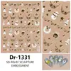 Redanco5D Embutido Ins Popular Adesivos de Nail Art Hot Stamping Prata Boneco de Neve de Natal Adesivos de Unha Estéreo Dr1332