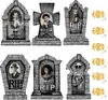 2027 Halloween Lápida Simulación Retro Tablero Hueco de Plástico PP Impresión UV Decoración de Letrero para Jardín Exterior
