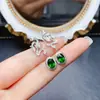 Pendientes de Diópsido Natural Populares al por Mayor de Fábrica con Incrustaciones de Plata S925 Piedra Principal 5*7 Joyería de Lujo Directo de Fábrica