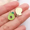 20 Pingentes Temáticos Verdes de Trevo de Quatro Folhas, Cogumelo, Abacate e Patinha de Gato Acessório DIY Pingentes para Chaveiro