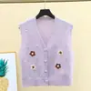 Chaleco de Punto Japonés Nuevo y Elegante para Mujer, Primavera y Otoño, Cardigan para Superponer, Sin Mangas, Chaleco Corto de Punto Holgado, Ropa Exterior