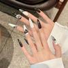 Yihe armadura de mão noite escura deus punho pilha de rosas diamante alta qualidade estilo socialite arte de unhas branca rede finalizada