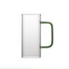 Venta al por mayor del fabricante Taza cuadrada de vidrio con asa de color, Taza cuadrada con popote, Taza de café, Taza de estilo simple, Taza con popote