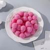 Bolas de Pelúcia de Polipropileno Brancas, Bolinhas Pequenas Vermelhas Macaron, Acessórios Decorativos Rosa, Pompons Coloridos de Alta Elasticidade para DIY