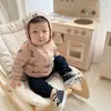INS Camisa con Cremallera de Primavera y Otoño para Bebé Chaqueta de Waffle Estampada de Oso para Niños y Niñas Sudadera Cárdigan