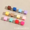 Cuentas cuadradas acrílicas pintadas de 7x7 agujeros de 3.6 mm, cadena para llavero de teléfono DIY, cuentas sueltas, accesorios para joyería, kit de materiales
