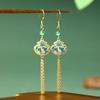 Pendientes Ayeryuan Nuevo Diseño Chino de Nicho Pendientes de Botón Aguja Avanzada de Plata 925 Borla de Bolsa de la Fortuna Ruyi Pendientes