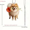 Novo Pingente de Cachorrinho Florido Fofo Acrílico Transfronteiriço Decoração de Interior de Carro Espelho Retrovisor Pingente de Chaveiro