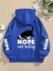 Tamaño Europeo TransfronterizoNo, Hoy No - Sudadera Linda con Estampado de Gato para Mujer con Bolsillos Amplios