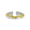 Anillo de estilo coreano de nicho con textura irregular, anillo apilable, anillo abierto de alta calidad, dulce, fresco, neutro, para hombres y mujeres