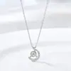 Colar Pingente Colar de Prata Esterlina S925 Lua Cheia Pérola para Mulheres, Corrente de Clavícula Versátil de Luxo Leve de Nicho de Alta Qualidade