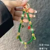 Cadena para Teléfono Móvil Estilo Chino Hecha a Mano con Cuentas Cordón Rojo para Teléfono Correa para el Cuello Llavero de Coche Cadena Colgante para Mujeres