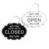 Listado de madera Amazon placa de puerta de doble cara creativa ABIERTO/CERRADO decoración de tienda bar placa de negocio de madera