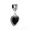 Colgante de Aleación Corazón Negro y Estrella DIY Zapato de Cristal Árbol de la Vida Encanto Pulsera DIY para Mujer Estrella de Cinco Puntas