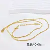 Collar con Clip de Perlas de Acero de Titanio, Chapado al Vacío en Oro de 18 Quilates, Clip Redondo de Serpiente, Clip Redondo Martillado, Cadena Fina de Acero de Titanio