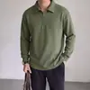 Sudadera con Capucha para Hombre de Manga Larga y Solapa Otoño 2026 Estilo Old Money Color Sólido Casual Versátil Hombre
