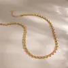 Colar Estilo Europeu e Americano Wanxing Joias em Aço Inoxidável Ouro 18K para Mulheres Moda Clássica Versátil Colar Transfronteiriço Atacado em Estoque