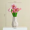 Jarrón Cerámico Retro con Patrón Espiral, Adorno Blanco, Sensación de Lujo Ligero y Gama Alta, Adecuado para Entrada de Sala de Estar, Decoración de Arreglo Floral, Tarro de Cerámica